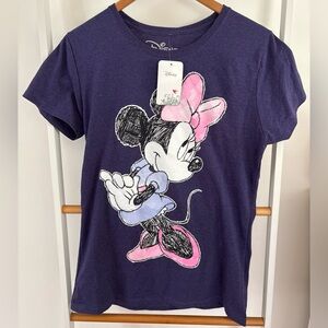 Jerry Leigh Disney Minnie Mouse Graphic Tee Purple Women’s Large NWT